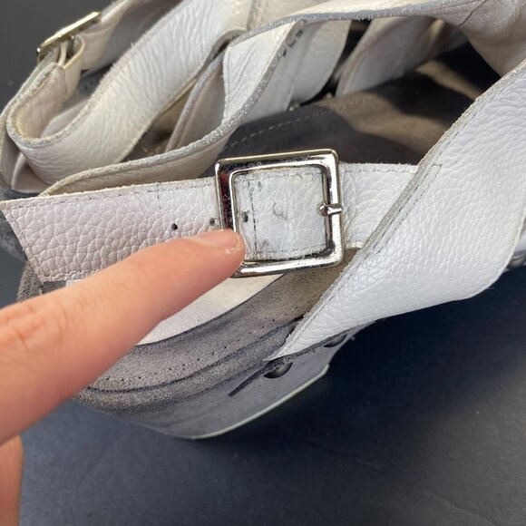 Jeffrey Campbell Genuine Leather Platform/Clogs/Sandals White Size 8.5 M - Picture 6 of 16